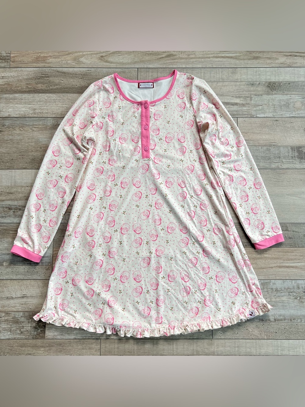 Sweethoney Womens Pink Santa Nightgown Size Medium
